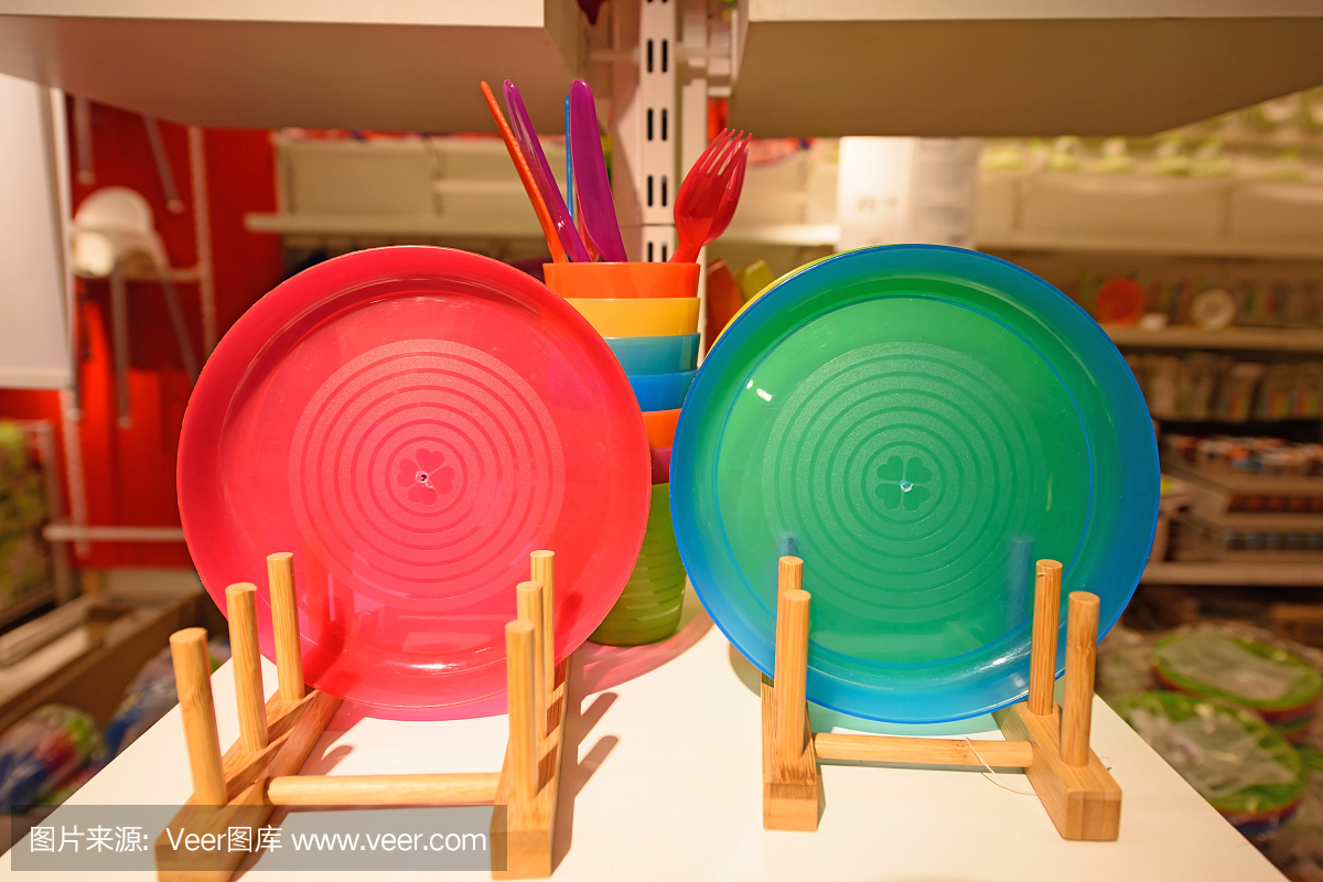 彩色儿童塑料餐具
